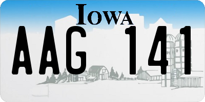 IA license plate AAG141