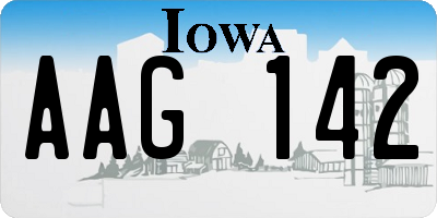 IA license plate AAG142