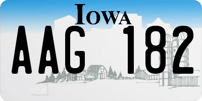 IA license plate AAG182