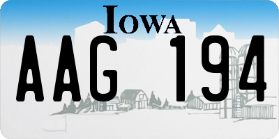 IA license plate AAG194