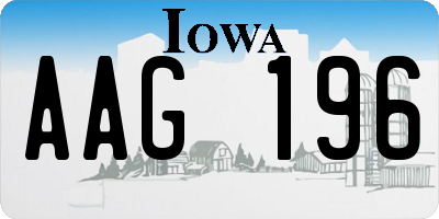 IA license plate AAG196