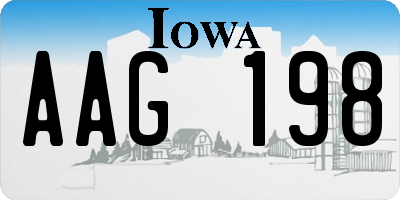 IA license plate AAG198