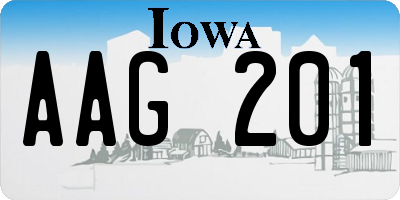 IA license plate AAG201