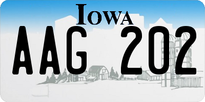 IA license plate AAG202
