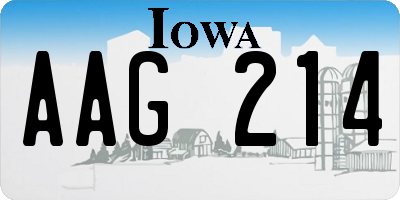 IA license plate AAG214