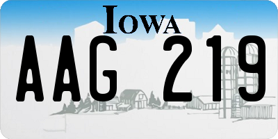 IA license plate AAG219