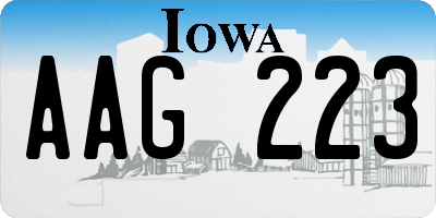 IA license plate AAG223