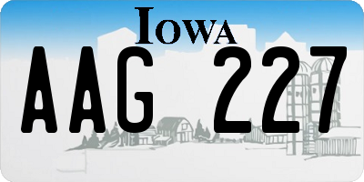 IA license plate AAG227