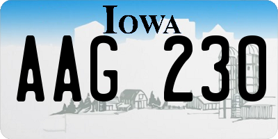 IA license plate AAG230