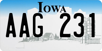 IA license plate AAG231