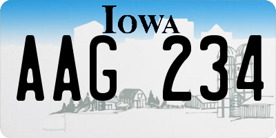 IA license plate AAG234