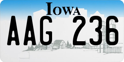 IA license plate AAG236