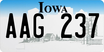 IA license plate AAG237