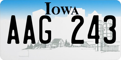 IA license plate AAG243