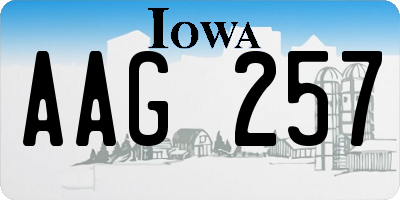 IA license plate AAG257