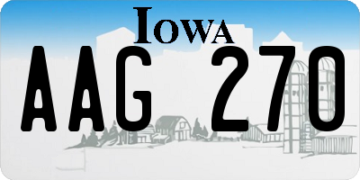 IA license plate AAG270