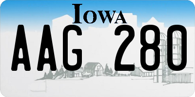 IA license plate AAG280