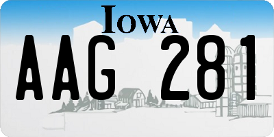 IA license plate AAG281