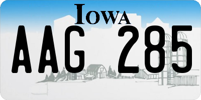IA license plate AAG285