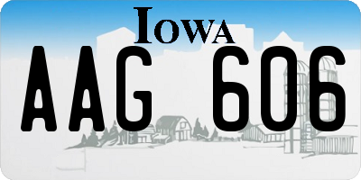 IA license plate AAG606