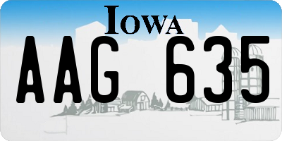 IA license plate AAG635