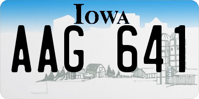 IA license plate AAG641