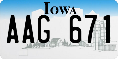 IA license plate AAG671