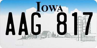 IA license plate AAG817