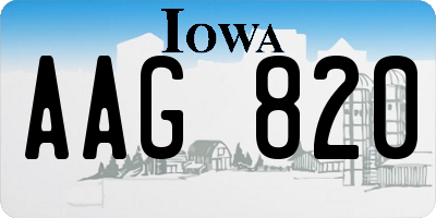 IA license plate AAG820