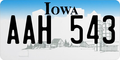 IA license plate AAH543