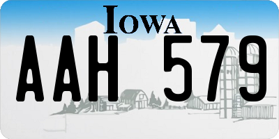 IA license plate AAH579