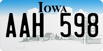 IA license plate AAH598