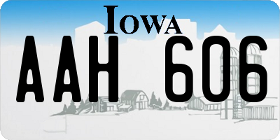 IA license plate AAH606