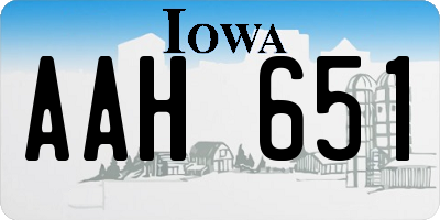 IA license plate AAH651