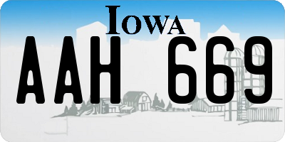 IA license plate AAH669