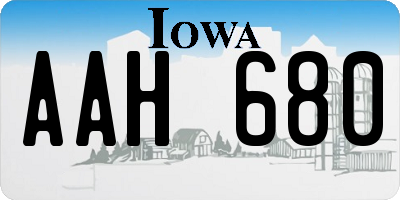 IA license plate AAH680