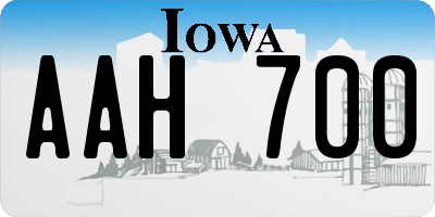 IA license plate AAH700