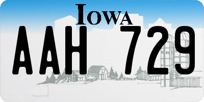 IA license plate AAH729