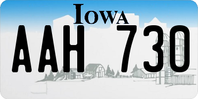 IA license plate AAH730