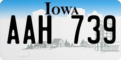 IA license plate AAH739