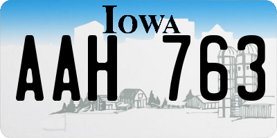 IA license plate AAH763