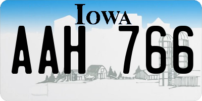 IA license plate AAH766