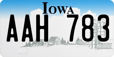 IA license plate AAH783