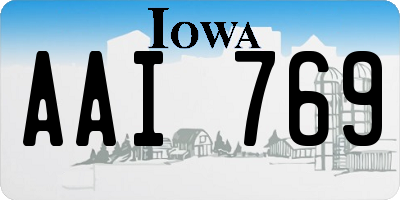 IA license plate AAI769