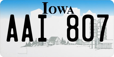 IA license plate AAI807