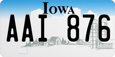 IA license plate AAI876