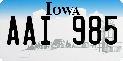 IA license plate AAI985