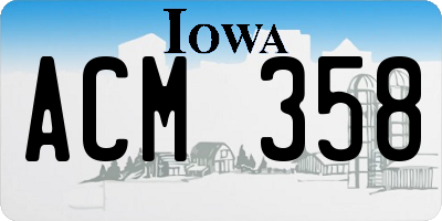 IA license plate ACM358