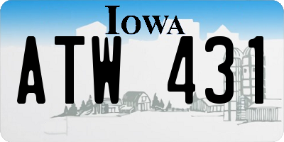 IA license plate ATW431