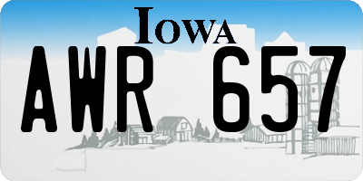IA license plate AWR657